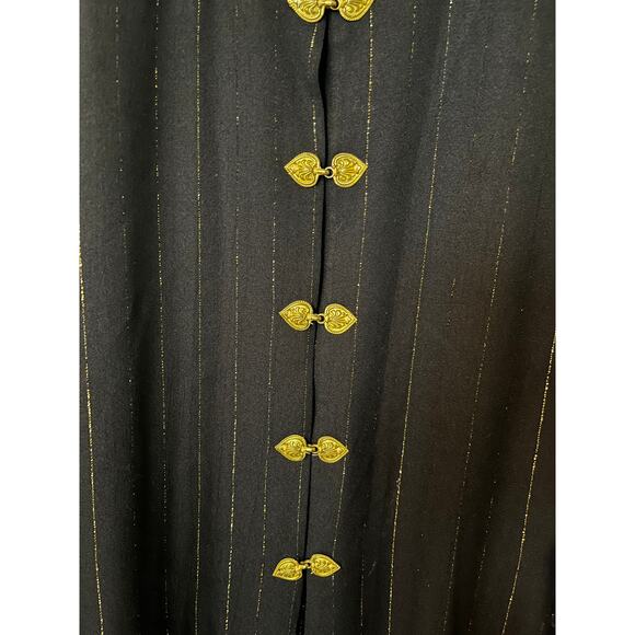 Vtg 70s R&M Richards Karen Kwong Black Gold Striped Blouse Shirt 18 X-Large XXL - Picture 5 of 7